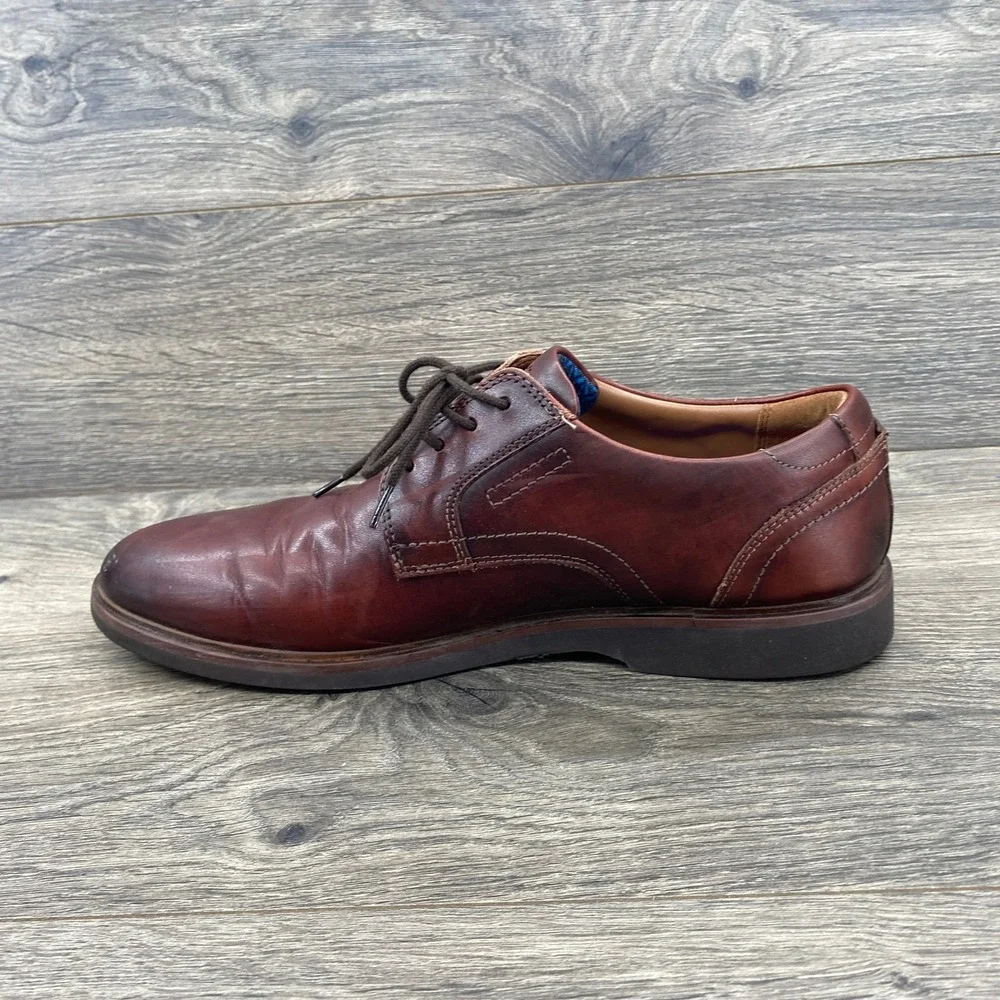 Clarks Tilden Walk Derby Shoes Mens 9.5 Brown Leather Extreme Comfort Lace Up